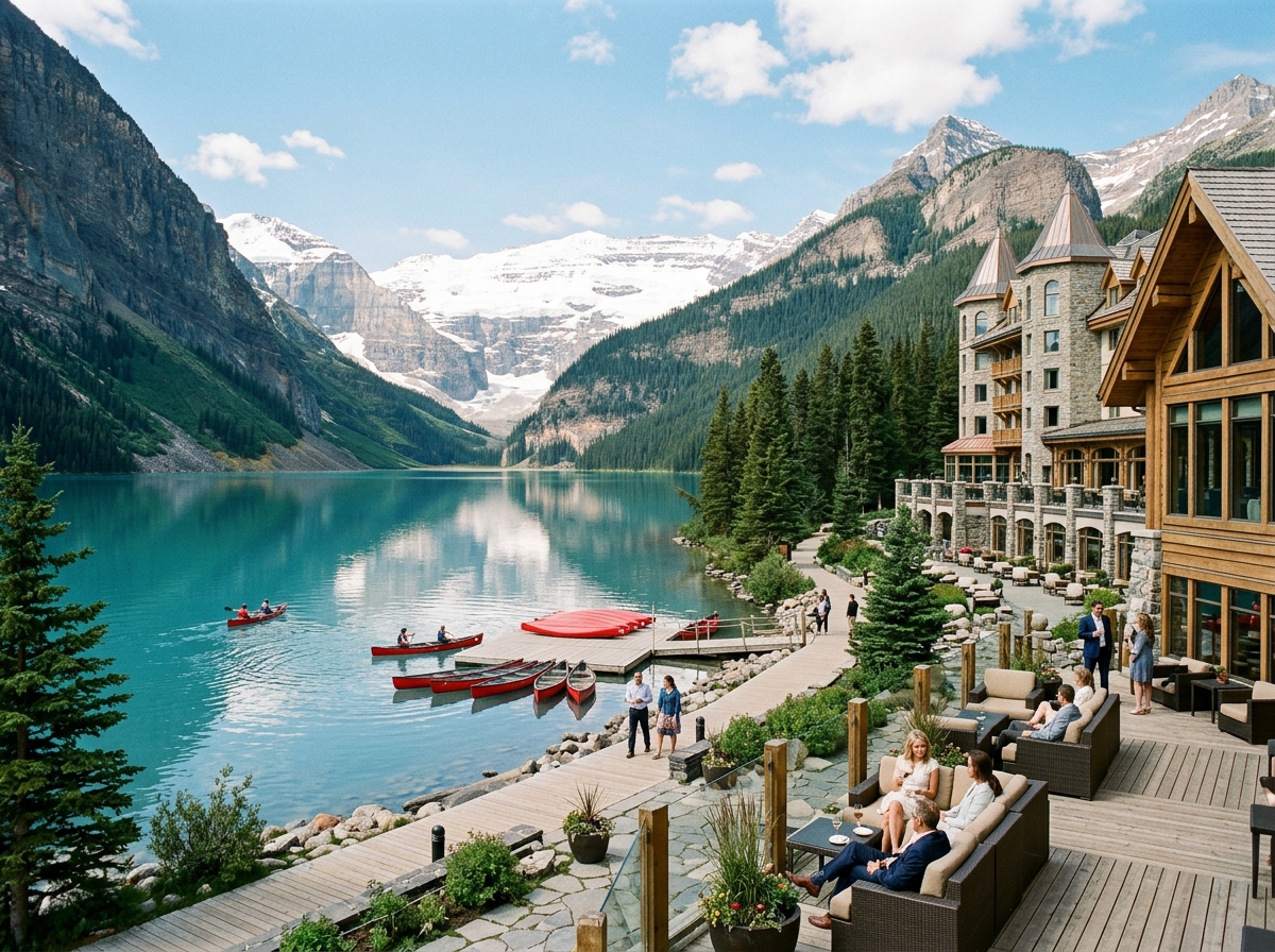 Luxury Canadian lake resort view