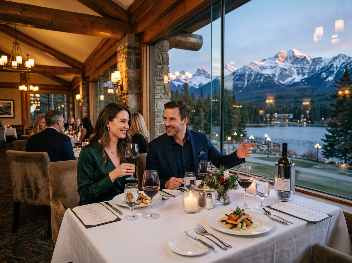 Fine dining at a Canadian resort